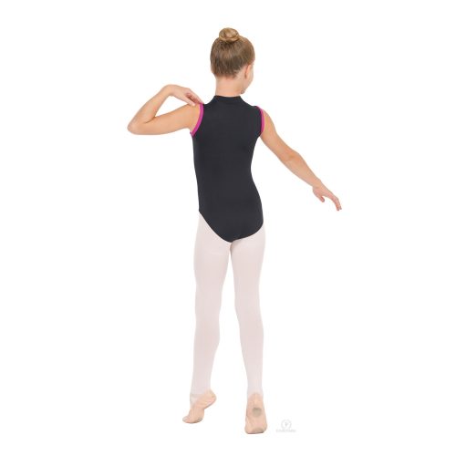 Eurotard 44518C Child Zipper Front Leotard BLK FUC 2