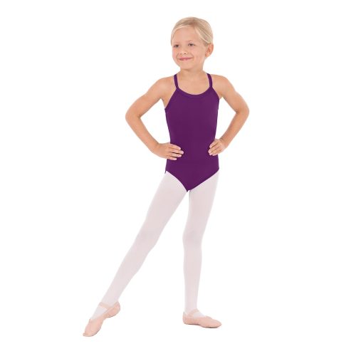 Eurotard Child's Adjustable Camisole Leotard Child XS Eggplant - DanceSupplies.com