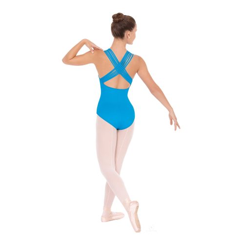 Eurotard Adult Lattice Back Leotard Adult S Turquoise - DanceSupplies.com