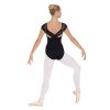 Eurotard Adult Diamond Cap Sleeve Leotard Adult XS Black - DanceSupplies.com