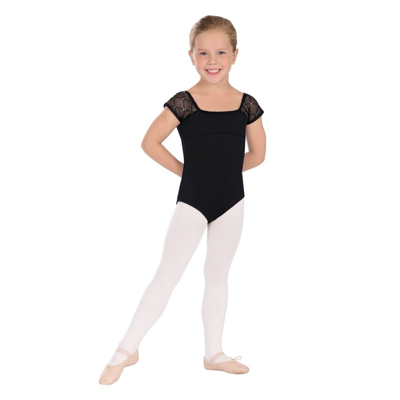 Eurotard 45881C Childs Diamond Cap Sleeve Leotard Black