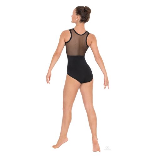 Eurotard 59898 Adult Arrow Mesh Tank Leotard Black 2