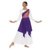 Eurotard Adult Joyful Praise Asymmetrical Tunic Adult S/M Purple - DanceSupplies.com