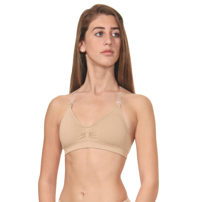 Eurotard Adult Padded Wide Band Bra Adult XS Beige - DanceSupplies.com