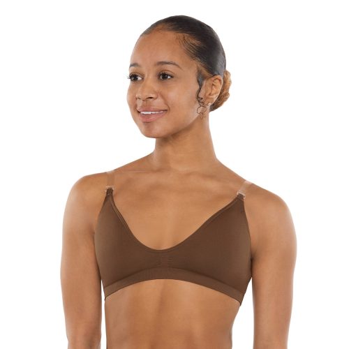 Eurotard Adult Padded Wide Band Bra Adult XS Mocha - DanceSupplies.com