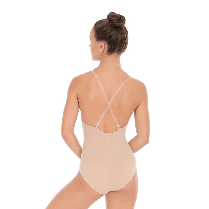 Eurotard 95707 Adult Seamless Camisole Leotard Beige 2