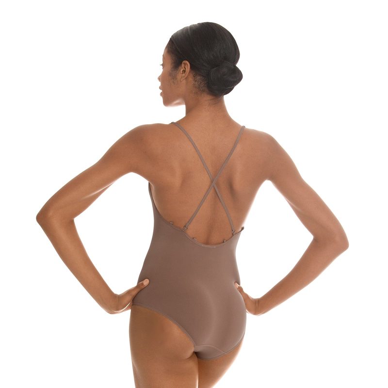 Eurotard 95707 Adult Seamless Camisole Leotard Mocha 2