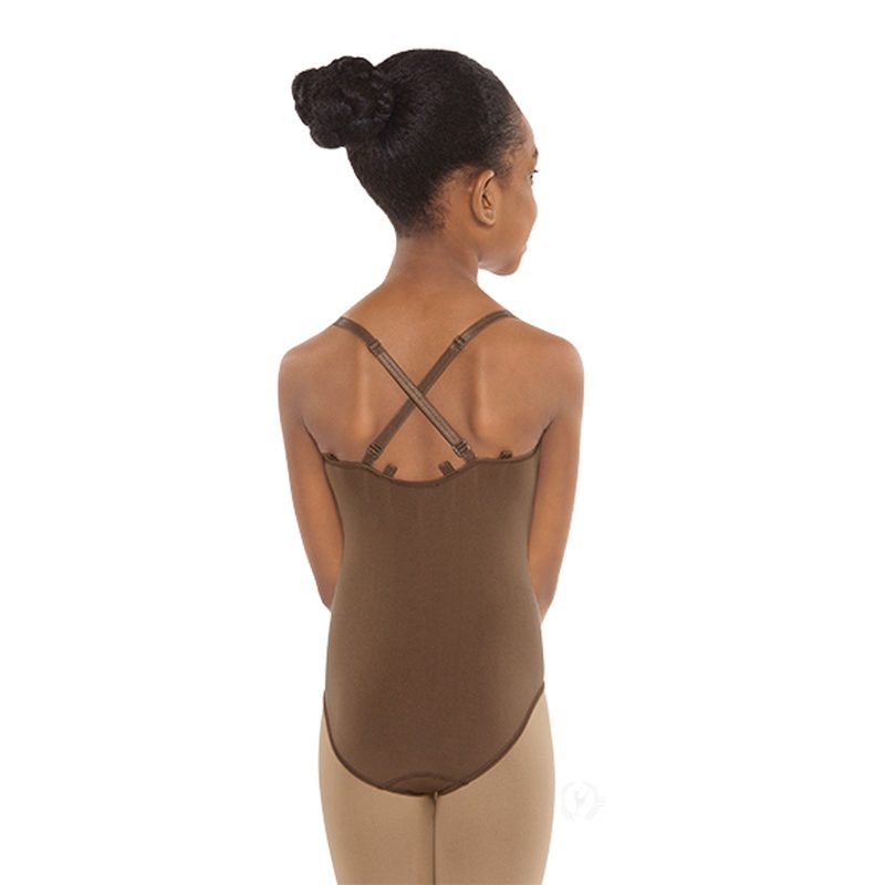 Eurotard 95707C Girls Seamless Camisole Leotard Mocha 2