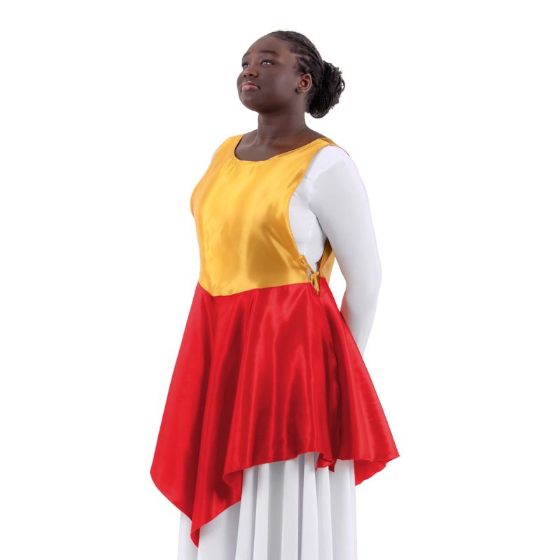 Eurotard Child Rose of Sharon Satin Peplum Ephod Child Gold/Red - DanceSupplies.com