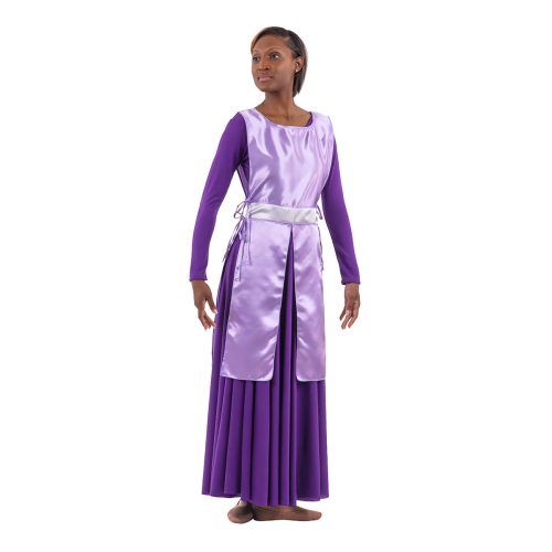 Eurotard Adult Rose of Sharon Satin Four Panel Ephod Adult Lilac/White - DanceSupplies.com