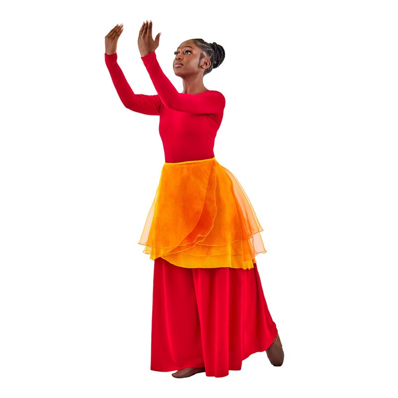 Eurotard Sunset Skies 3 Tier Wrap Skirt Adult S/M Sunset - DanceSupplies.com