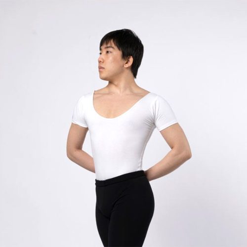 Freed Aaron Men's Short Sleeve Leotard 2A = U.S. Adult X-Small White - DanceSupplies.com