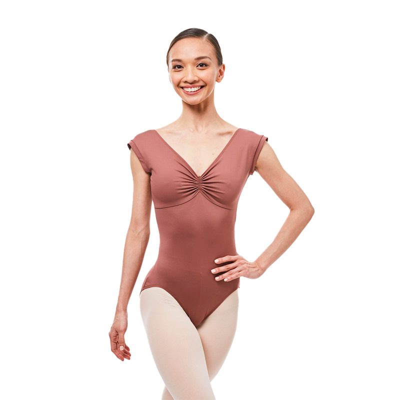 Gaynor Minden Cap Sleeve Leotard Adult S Dusty Mauve - DanceSupplies.com