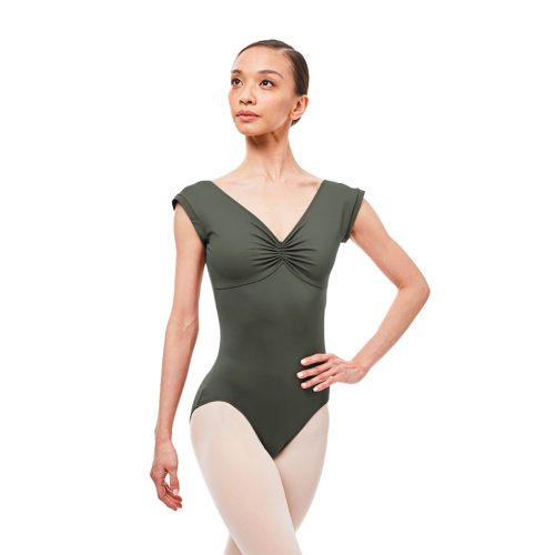 Gaynor Minden Cap Sleeve Leotard Adult P Slate Green - DanceSupplies.com