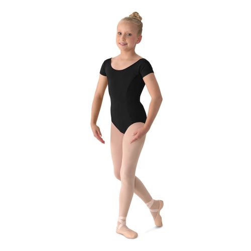 Mirella Girl's Cap Sleeve Leotard Child 2-4 Black - DanceSupplies.com