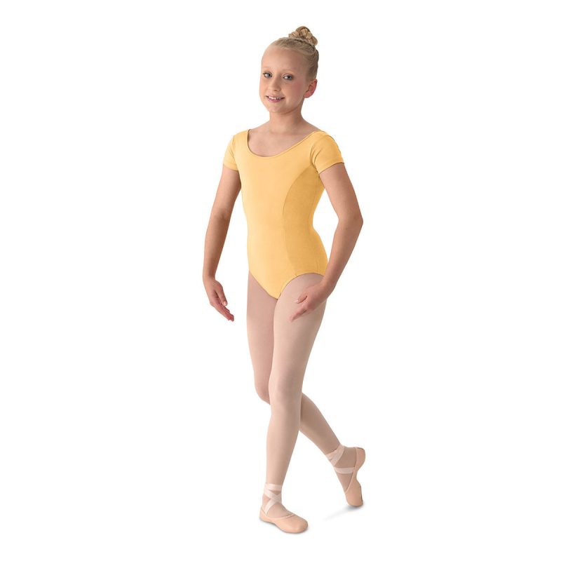 Mirella Girl's Cap Sleeve Leotard Child 2-4 Buttercup - DanceSupplies.com