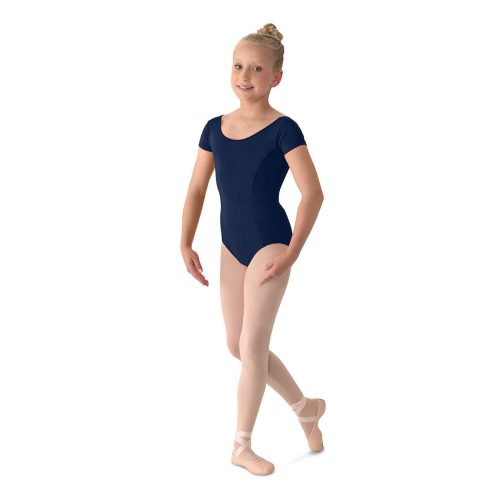 Mirella Girl's Cap Sleeve Leotard Child 2-4 Navy - DanceSupplies.com