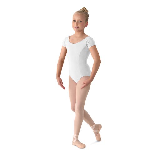 Mirella Girl's Cap Sleeve Leotard Child 2-4 White - DanceSupplies.com