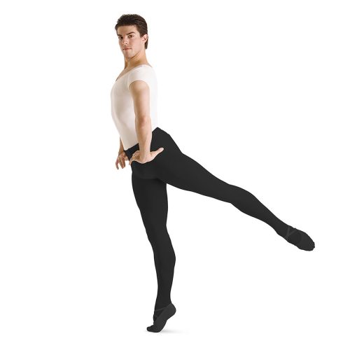 Mirella Men's Footed Tights Adult S Black - DanceSupplies.com