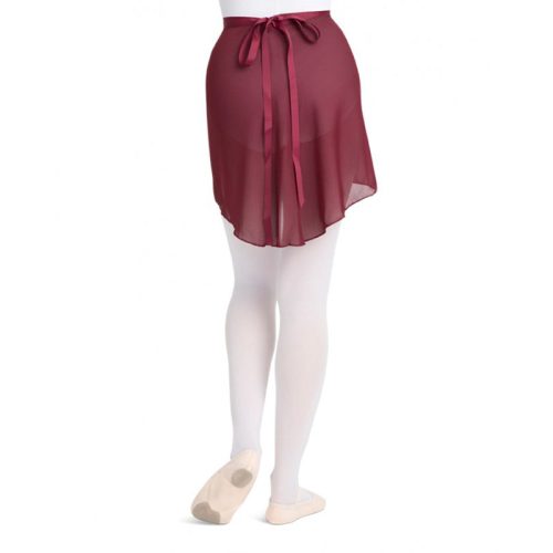 N272 Capezio Georgette Wrap Skirt BUR 2