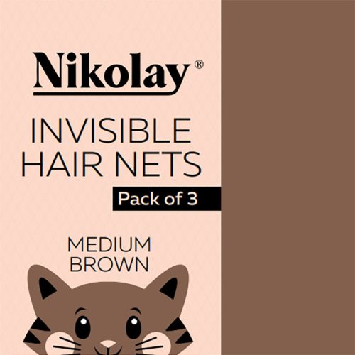 Nikolay Invisible Hair Nets Medium Brown - DanceSupplies.com