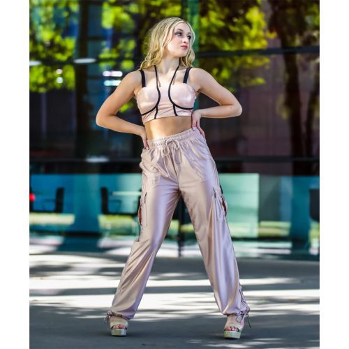 Oh La La OLL243 Statement Cargo Pants Rose Gold