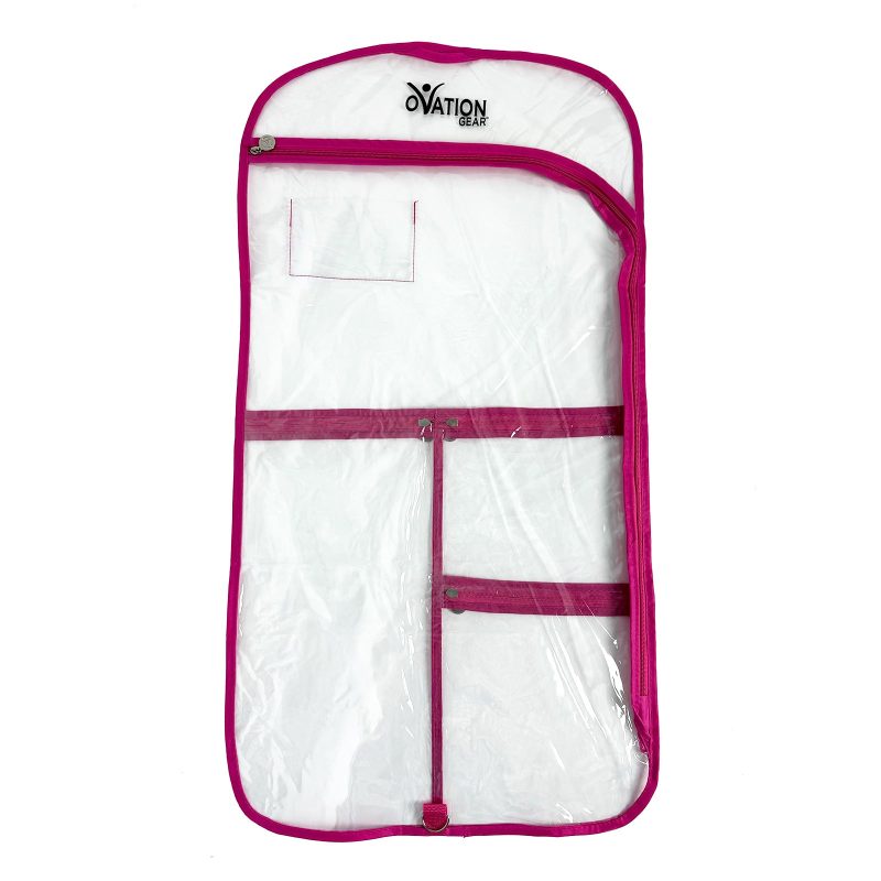 Ovation Gear Flat Side-Zip Garment Bag Hot Pink  - DanceSupplies.com