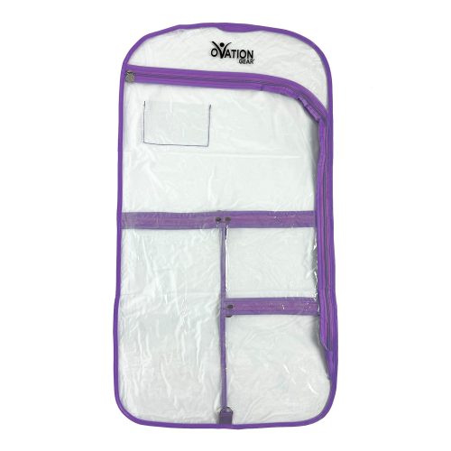 Ovation Gear Flat Side-Zip Garment Bag Purple  - DanceSupplies.com