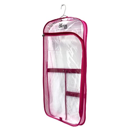 Ovation Gear Gusseted Side-Zip Garment Bag Hot Pink  - DanceSupplies.com