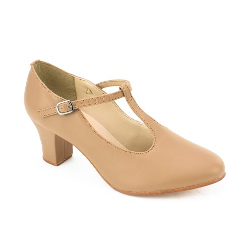 So Danca Chrissie 2" Heel T-Strap Character Shoes Adult 6 Medium Caramel- DanceSupplies.com