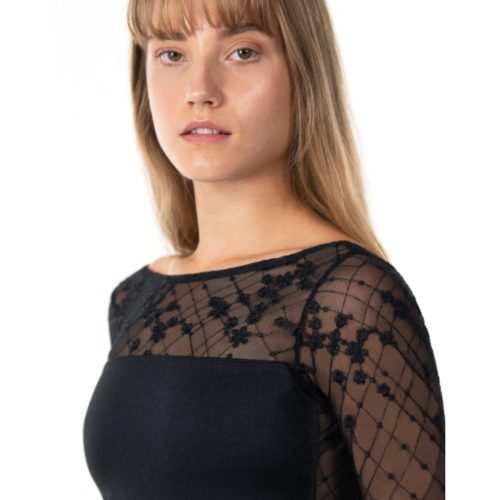 Suffolk 2431A Evening Meadow 3 4 Sleeve Leotard Black 2