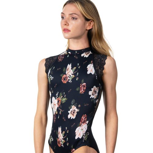 Suffolk 2451A Winter Bouquet Cap Sleeve Leotard Print 2