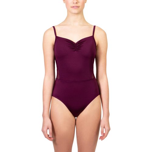 Suffolk Adult Embroidered Mesh Camisole Leotard Adult P Merlot - DanceSupplies.com