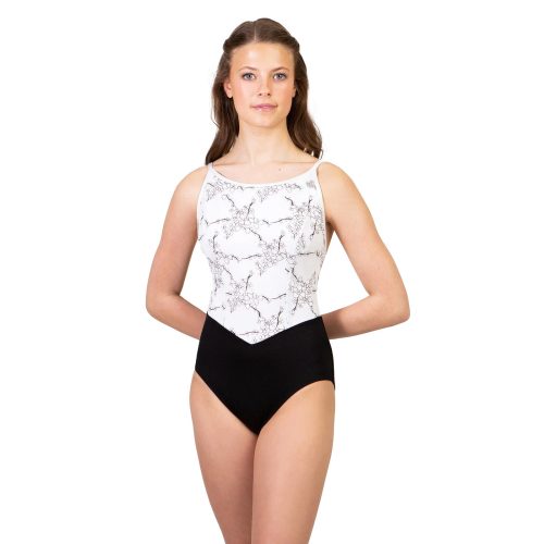 Suffolk Child Evening Soiree Jewel Neck Camisole Leotard Child M White - DanceSupplies.com