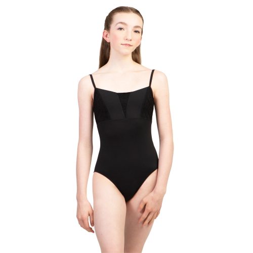 Suffolk Adult Spring Chateau V Front Camisole Leotard Adult P Black - DanceSupplies.com