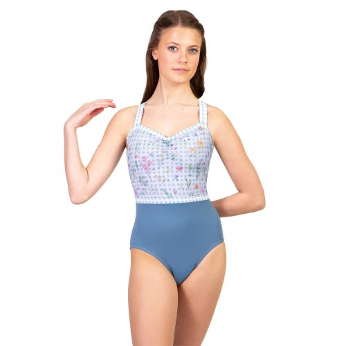 Suffolk Child Garden Party Thick Strap Camisole Leotard Child M Blue - DanceSupplies.com