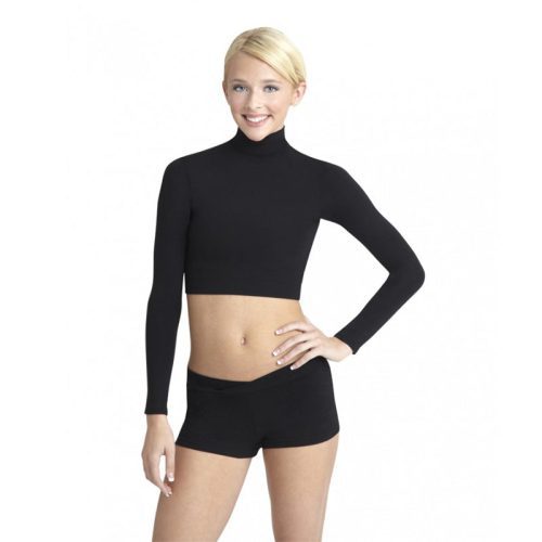 Capezio Adult Turtleneck Long-Sleeve Top Adult XS Black - DanceSupplies.com