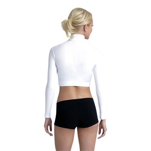 TB107 Capezio Turtleneck Long Sleeve Top WHT 2