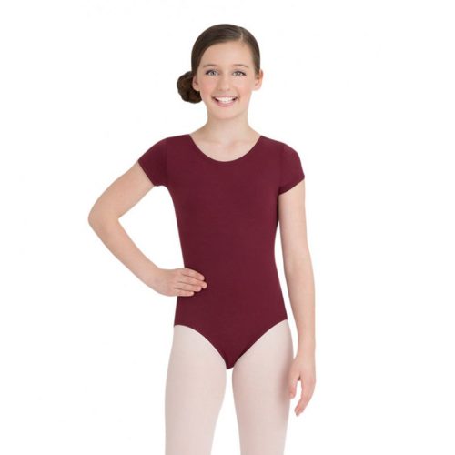 Capezio Child's Short Sleeve Leotard Child S Maroon - DanceSupplies.com