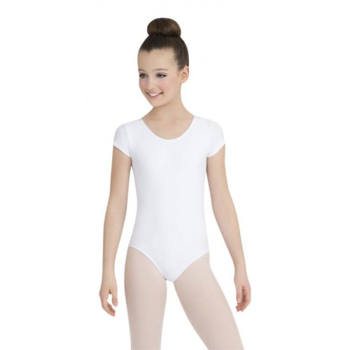 Capezio Child's Short Sleeve Leotard Toddler White - DanceSupplies.com