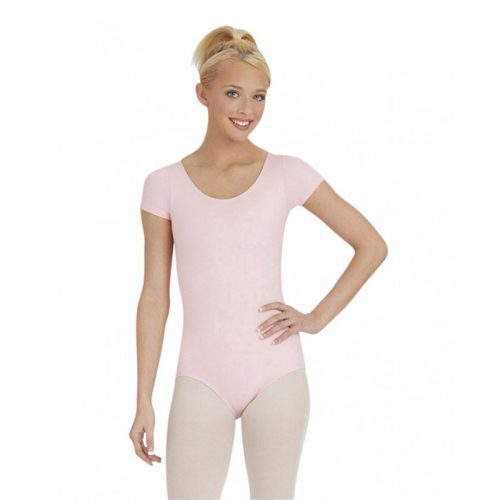 Capezio Adult Short Sleeve Leotard Adult XS Pink - DanceSupplies.com