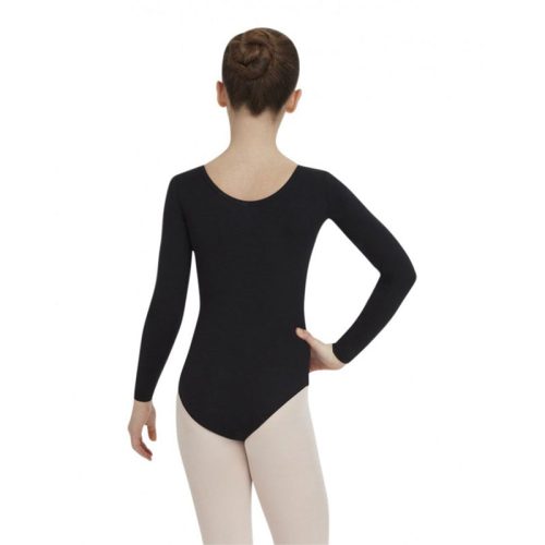 TB134C Capezio Child Long Sleeve Leotard BLK 2