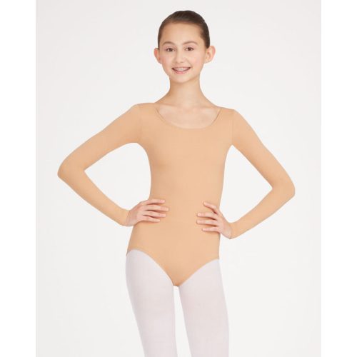 Capezio Adult Long-Sleeve Leotard Adult XS Light Suntan - DanceSupplies.com