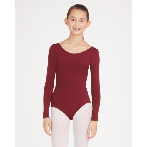 Capezio Adult Long-Sleeve Leotard Adult XS Maroon - DanceSupplies.com