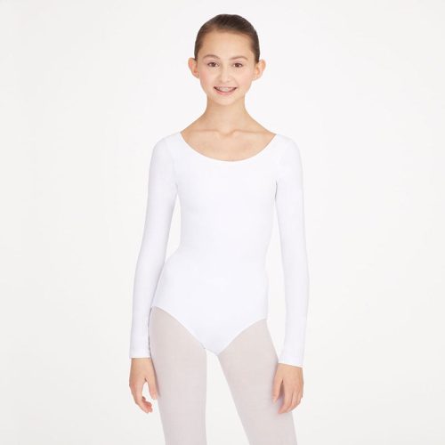 Capezio Adult Long-Sleeve Leotard Adult XS White - DanceSupplies.com