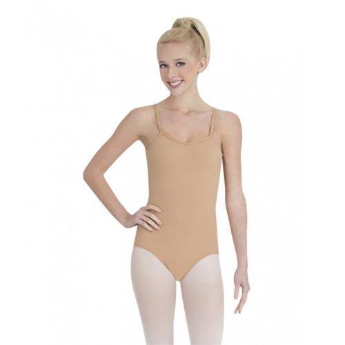 Capezio Adult Camisole Leotard w/Adjustable Straps Adult XS Light Suntan - DanceSupplies.com