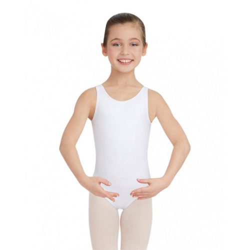 Capezio Child's Tank Leotard Toddler White - DanceSupplies.com